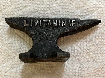 Vtg Med Pharma Advertising Cast Mini Anvil IF Massengill Co Intrinsic Factor B12