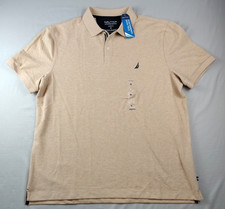 NWT Nautica Polo Shirt Mens XL All Cotton Classic Fit Performance Deck Polo Tan