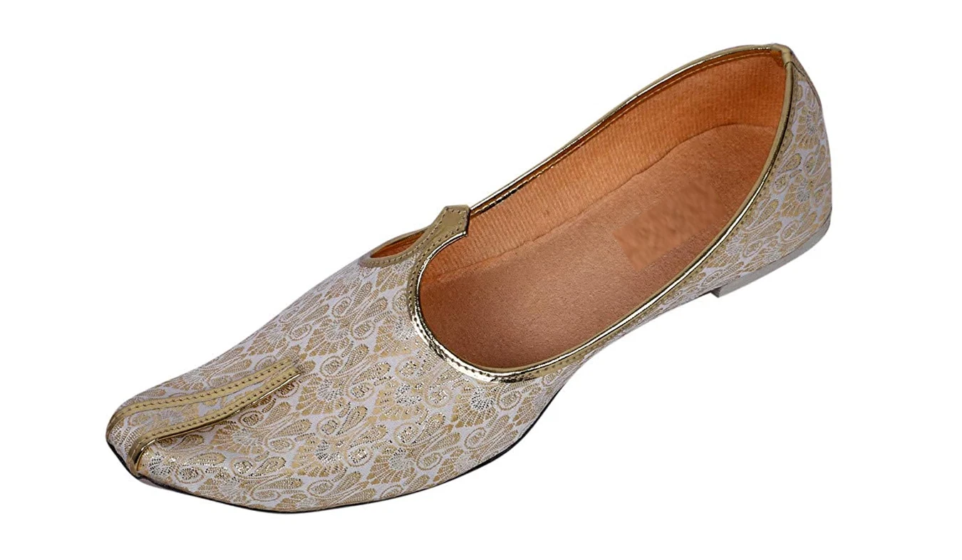Mens flat jutti wedding mojari sherwani ethnic shoes US size 8-12 crown 👑