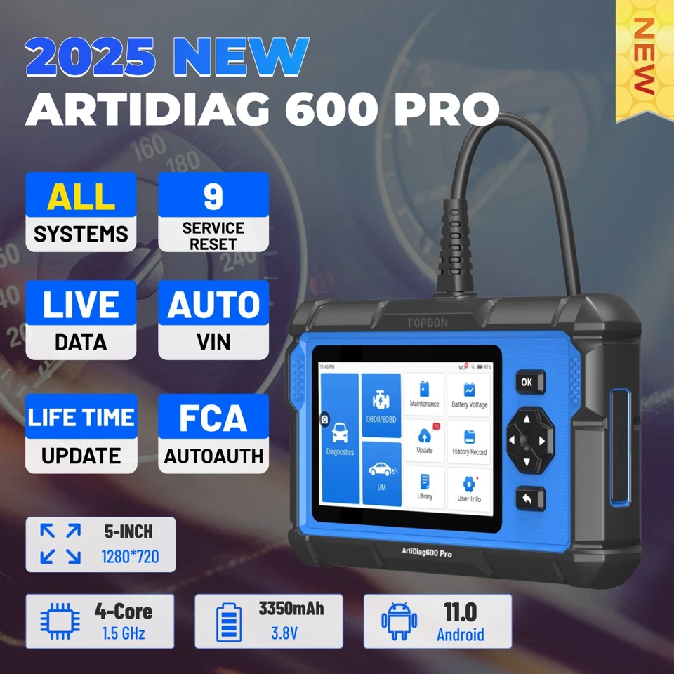 NEW TOPDON AD600 PRO OBD2 Scanner Car Diagnostic All System Scanner Free Update - Image 2 of 4