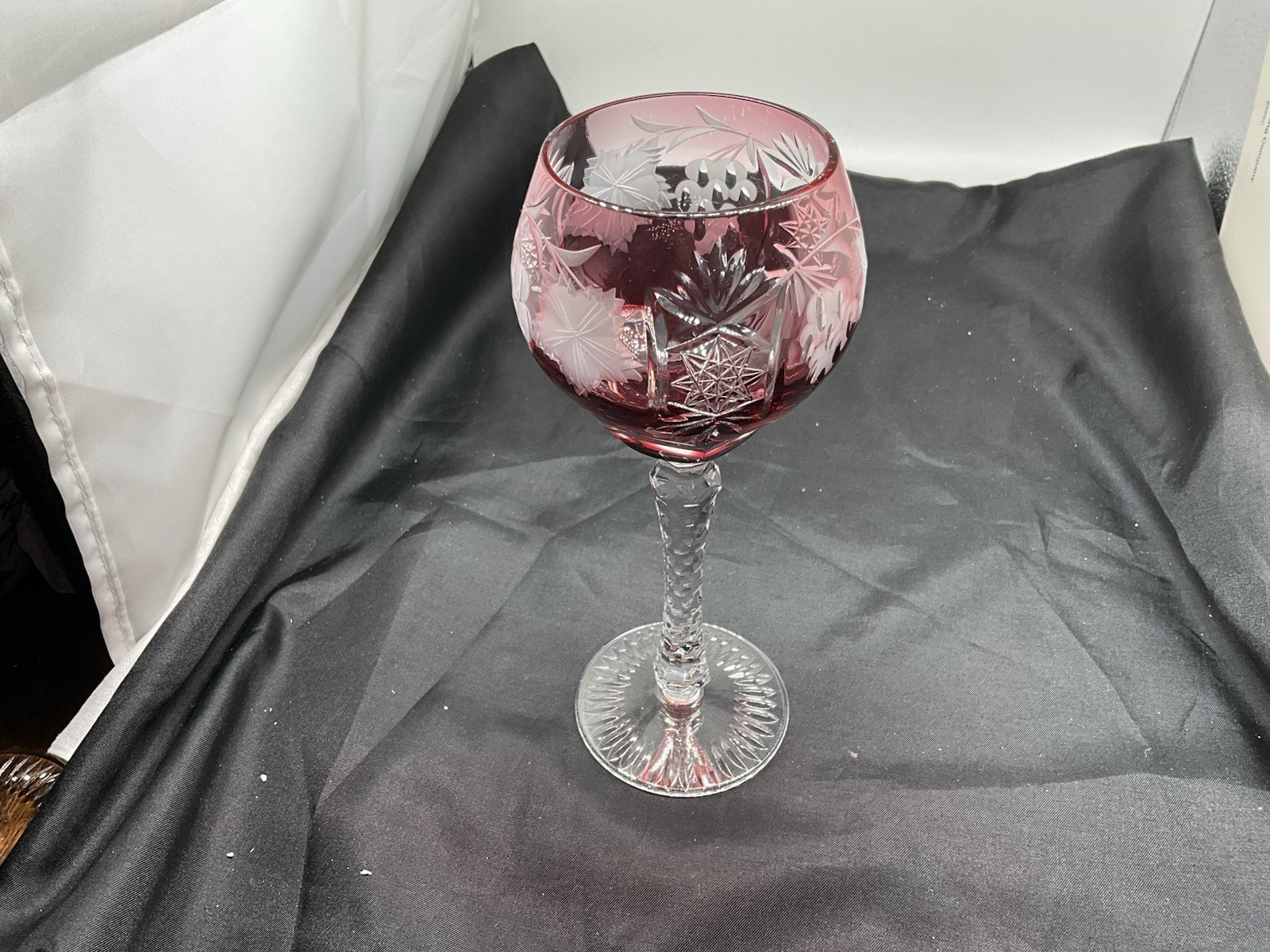 4 Nachtmann Traube Cut to Clear Crystal Wine Hock Goblets Glasses - Excellent