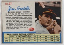 1962 Post Jim Gentile (Home: Baltimore) #27 e6p
