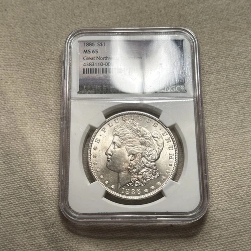 1886 Morgan Silver Dollar 90% Silver NGC MS65 Frosty Lustrous Gem DC