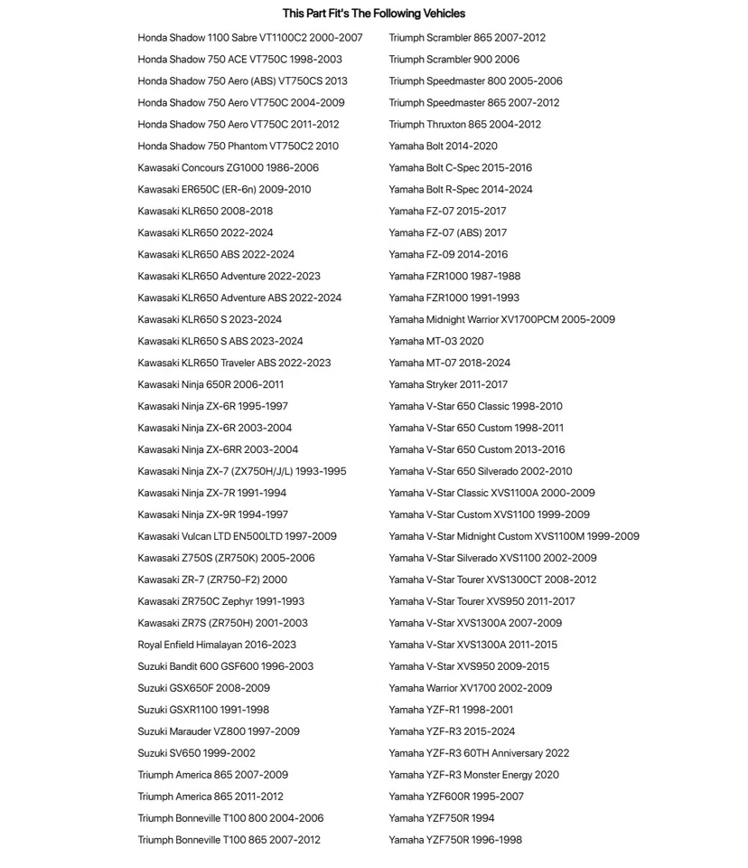 Tusk Fork and Dust Seal Kit For KAWASAKI Ninja 650R 2006-2011 - Изображение 2 из 4