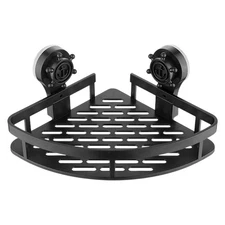 Detachable Wall Mount Triangle Storage Rack Suction Cup Corner Storage Shelf