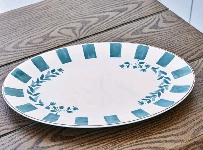 MEJORES Hogares y Jardines ~ 18" Ovalado ~ Bandeja para Servir Melamina ~ AZUL FLORAL Foto 2 de 4