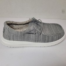 Hey Dude Wally Sox Youth Slip On Shoes Linen Stone US Y3-L4