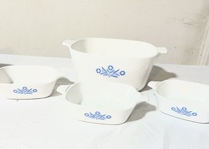 Vintage Corning Ware Blue Cornflower Pan Set of 3 Petite pans and 1- 2 1/2 Quart