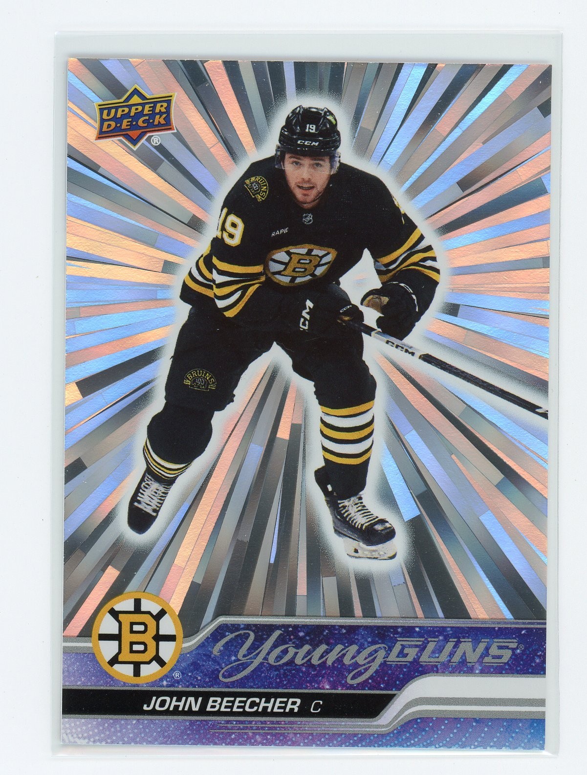 2023-24 Upper Deck Series 2 Young Guns Outburst John Beecher #472 Rookie RC