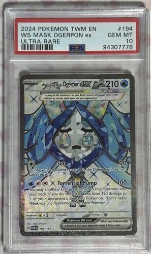2024 Twilight Masquerade Ultra Rare Wellspring Mask Ogerpon ex 194/167 PSA 10