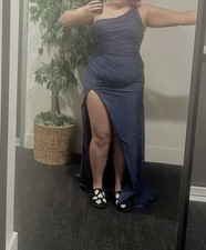 Sherri Hill 54958 Navy Blue Prom Dress Size 16