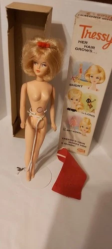 Vintage American Character Tressy Doll, Box, Key, Dress. Hair Works