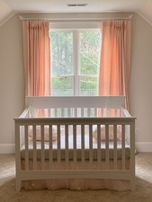 Pottery Barn Kids Pink White Crib Skirt