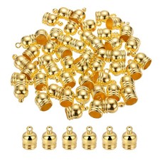 100-Pack Tassel Cord End Caps, 8.8mm ID Kumihimo End Tip Gold Tone 