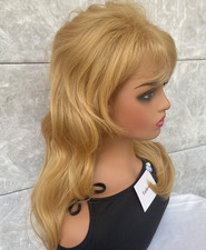 Long Natural Wavy Honey Blonde Synthetic Hair Wigs Women Soft Daily Use