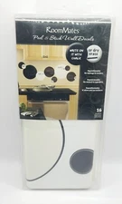 RoomMates Black & White Chalkboard Dry Erase Dots Peel and Stick Wall Decals NIP