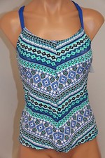 NWT NEXT Swimsuit Bikini Tankini Top Size 32 B/C BLU UPF 50