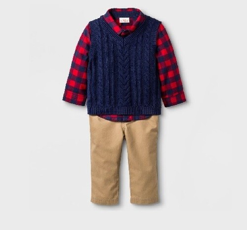 Blue Vest \u0026 Khaki Pants Set Size 0-3M 