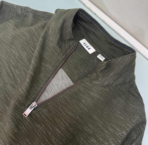Rowm Herren Pullover Herren Große L 1/4 Zip Grün Leichter Sitzer Sweatshirt - Bild 3 von 8