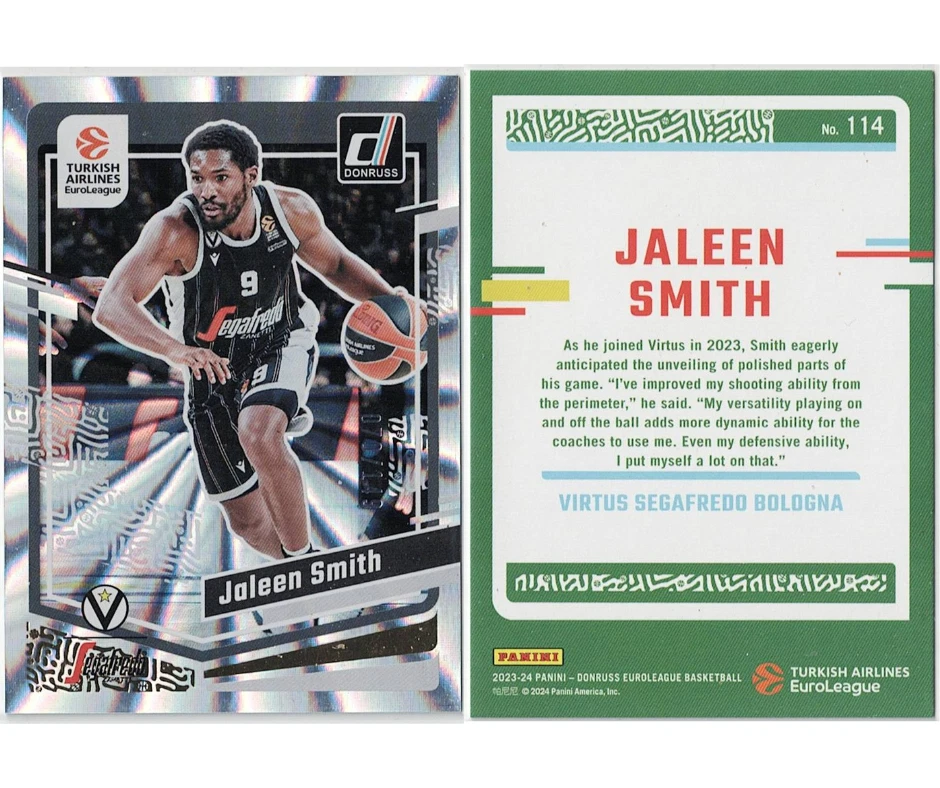 2023-24 Panini Donruss Euroleague Silver Laser 70/149 #114 Jaleen Smith - Image 3 of 3