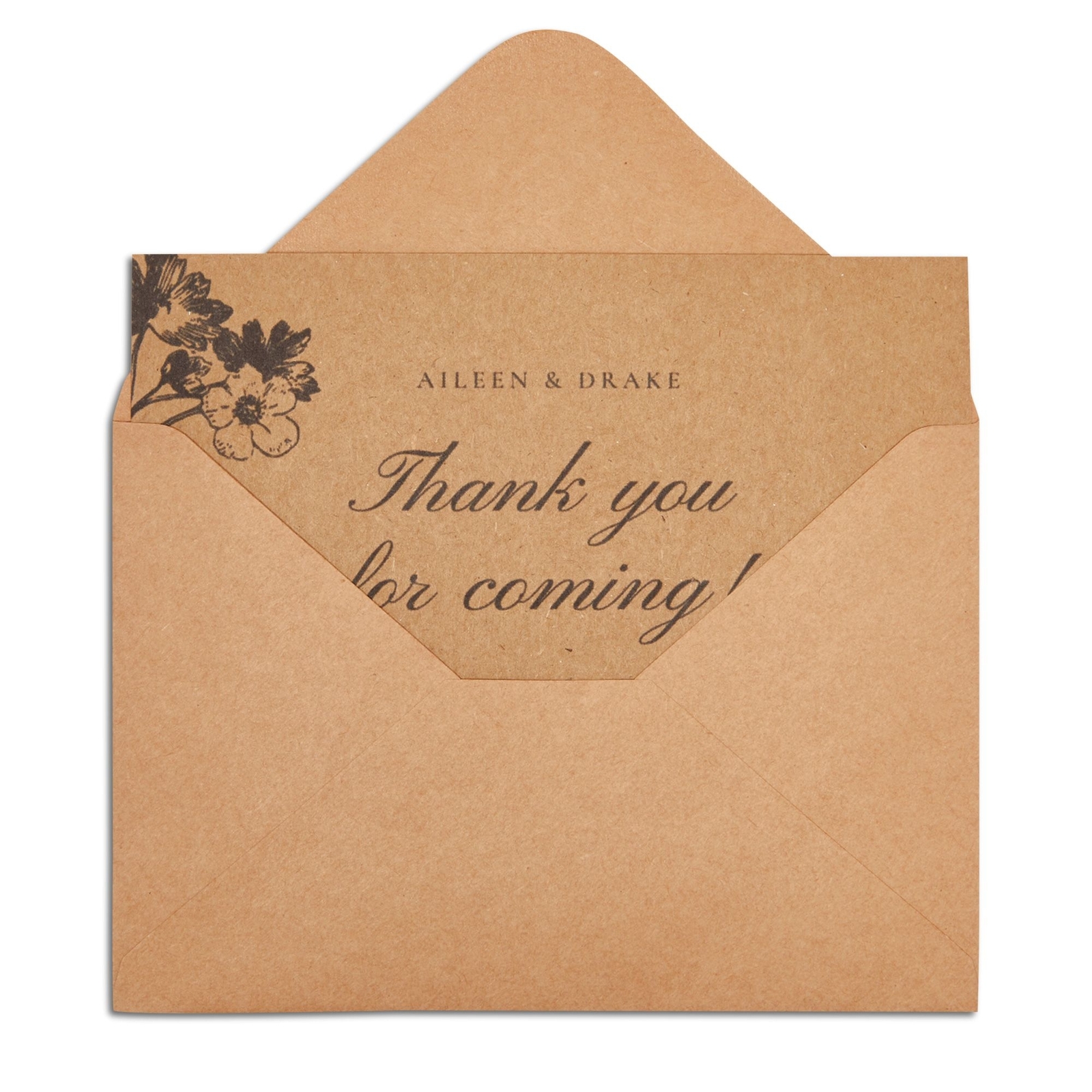 48 Pack Blank Stationery Cards and Envelopes Set, 4x6 Brown Printable