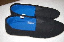 Womens Casual Shoes BLACK CANVAS FLATS Elast at Bridge BOAT DECK Slip On SIZE 7