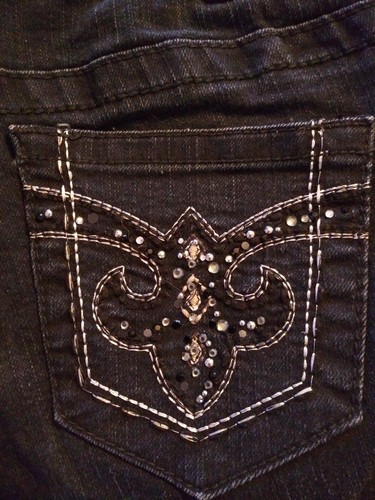 Maurices Size S Junior Dark Blue or Blk Bling Pockets 31.5" L 18 - Picture 12 of 13