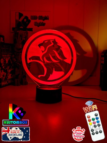 HOLDEN CAR LOGO PERSONALISED NAME 3D LED Night Light Colour Change Mancave Lamp - Picture 14 of 16