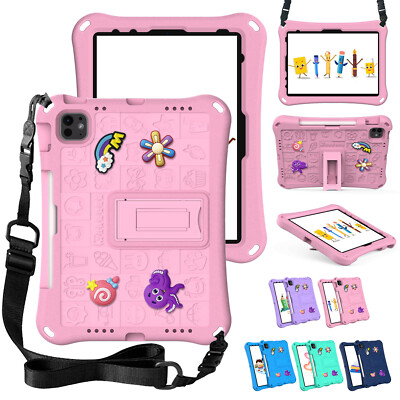 Crossbody Cute Kids Case Stand Rugged Cover For iPad Air 2024/iPad