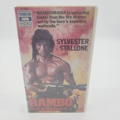 Rambo First Blood Part 2 II (1985) VHS Thorn EMI HBO Video No Barcode Clamshell