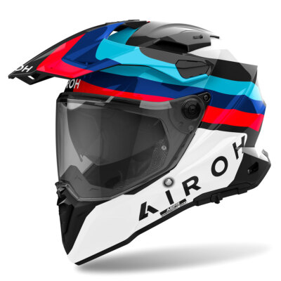 AIROH Commander 2 Doom Dual Road Enduro Helmet Blue Shiny Black