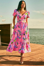 NWT LILLY PULITZER SIZE 10 GRACE TIERED F F MIDI DRESS BEST OF FRIENDS  258