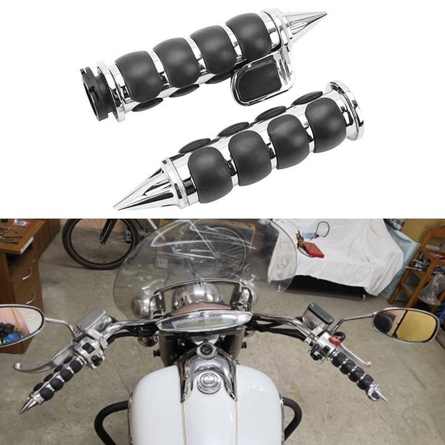 Spike 1" Motorcycle Handlebar Grips For HarleyDavidson Heritage