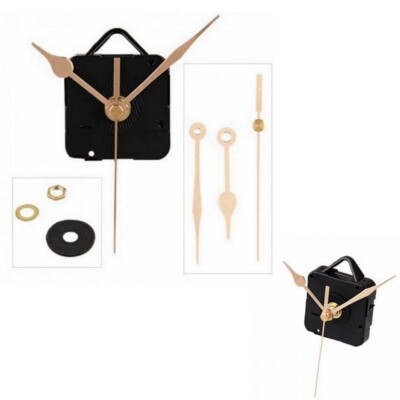 DIY Quartz Movement Mechanism Silent Clock Gold Hands Part Kit Wall ...