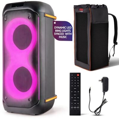 Pyle 60W Dual 6.5'' Karaoke Machine with Mic Bluetooth PA Party Speaker System