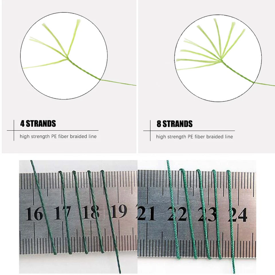 HERCULES 300M 4 Strands PE Abrasion Resistant 6-100LB Braid Fishing Line 328yds - Image 3 of 4