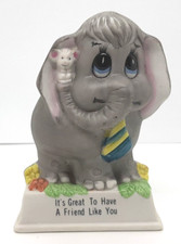 VINTAGE RUSS BERRIE 810 ELEPHANT IT'S GREAT TO HAVE A FRIEND LIKE YOU FIGURINE