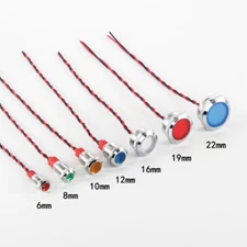 Metal LED Indicator Light Pilot Dash Panel Lamp 6-22mm  Waterproof Car Boat