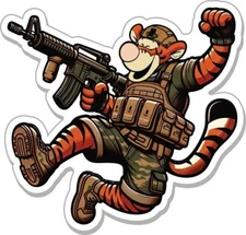 Winne the Pooh, Tactical Tigger Vinyl Die Cut Sticker