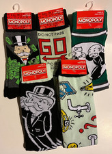 NEW HASBRO GAMING  MONOPOLY CREW SOCKS  SHOE SIZE 6-12  1 or ALL  1 SHIP