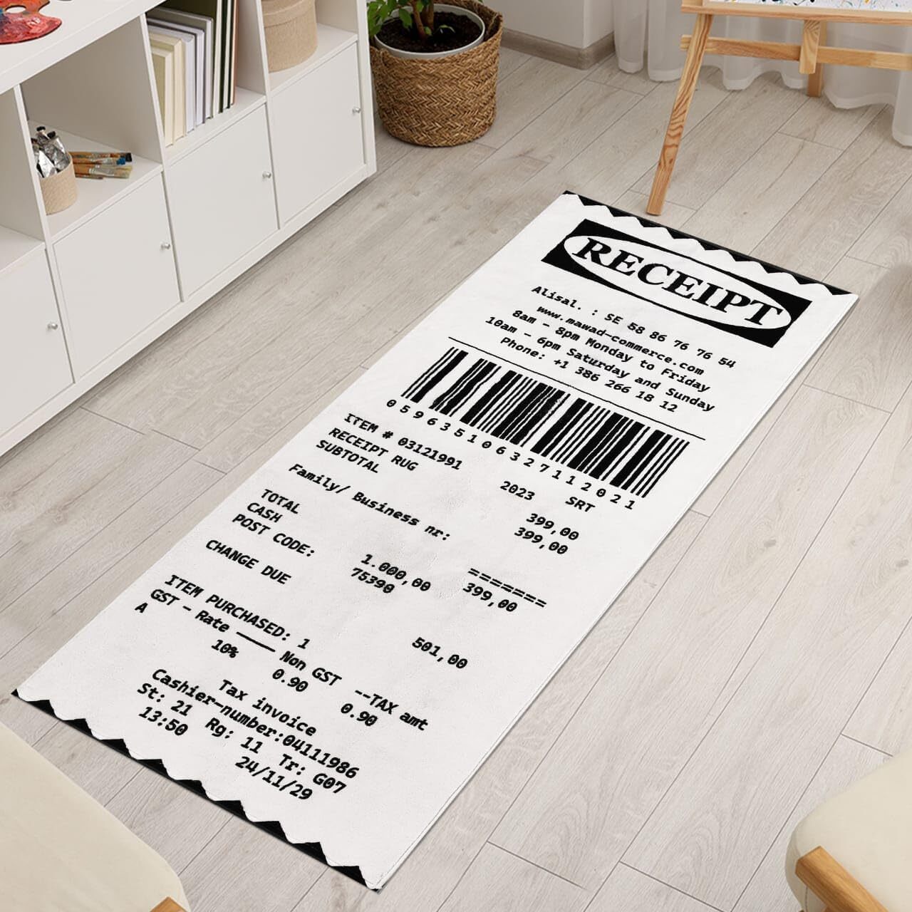 Receipt Rug for Cool Room Decor - Microfiber Fluffy Rug for Funny Home Decor ...