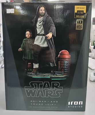 OBI WAN AND THE YOUNG LEILA IRON STUDIOS DELUXE ART SCALE ANNIVERSARY 1/10 E