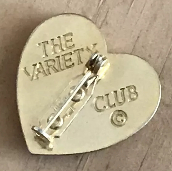 The Variety Club GoldTone Child Silhouette Heart Pin… Gem