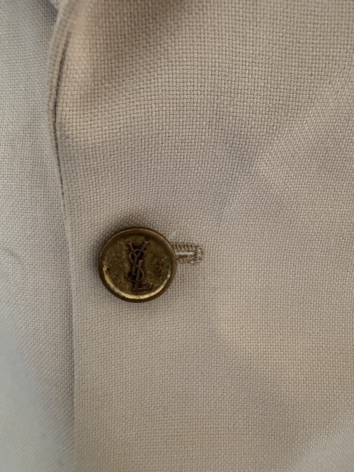 Giacca e gilet Yves Saint Laurent made in France vintage anni 70 in ecrù taglia 38