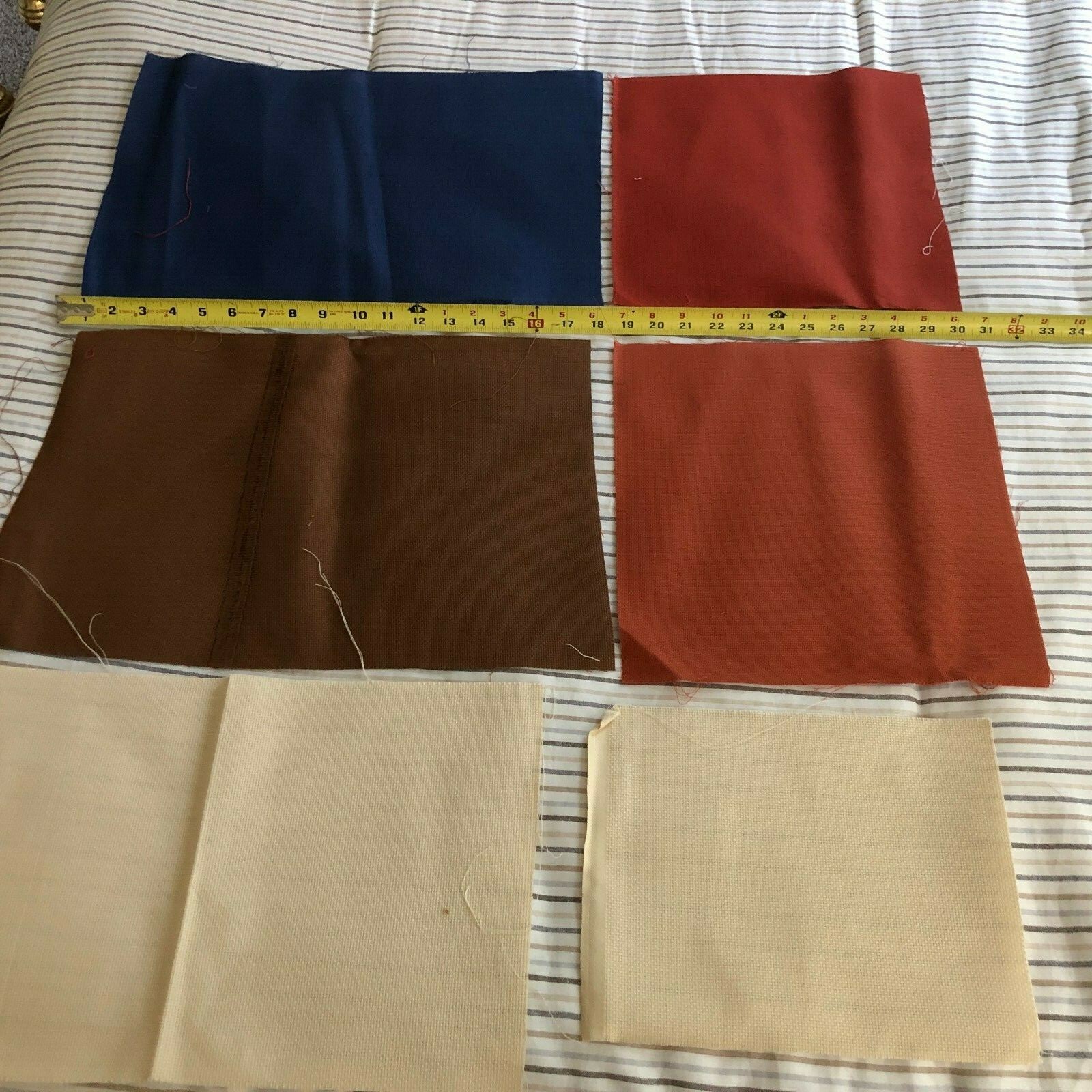 Cross Stitch Aida Fabric Grab Bag of 13 Pieces Multi Color Mixed Count