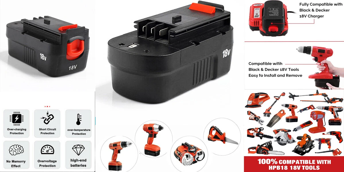 BLACK+DECKER 18 Volt Battery NiCd Single (HPB18-OPE)