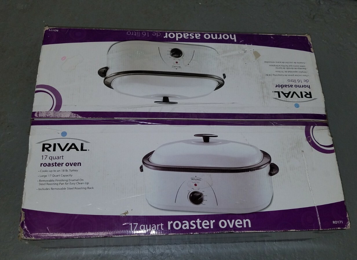 Rival Roaster Oven 17 Qt White Roast Bake Slow Cook Serve Cooker Lid For Sale Online Ebay