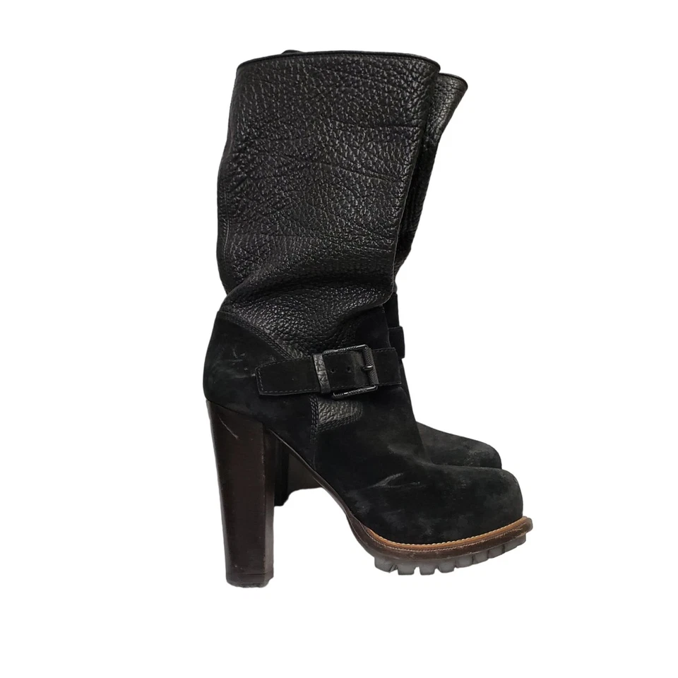 Belstaff Mujer Cuero Guijarro Gamuza Negro Botas Talla 36/US 6 Usadas Foto 2 de 4