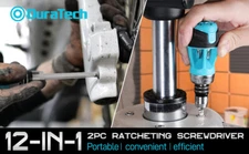 DURATECH 2PCS Ratcheting Screwdriver Set 12-in-1 Multi-bit Screw Driver Set NEW