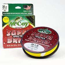 McCoy 30lb Fishing Line Super Spectra Braid 150yds 8lb Dia. Yellow Made in USA